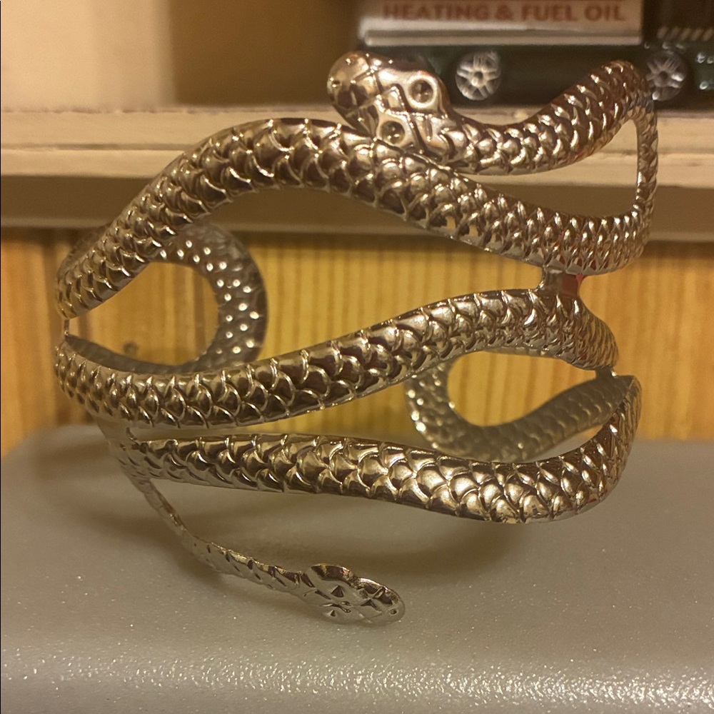 Silver Snake Reptile Bracelet